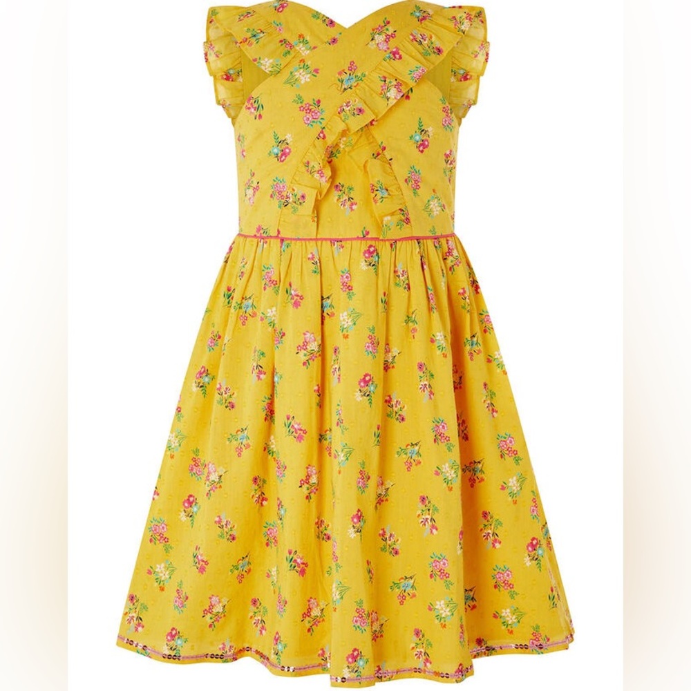 Monsoon London Grace Floral Ruffle Dress NWOT